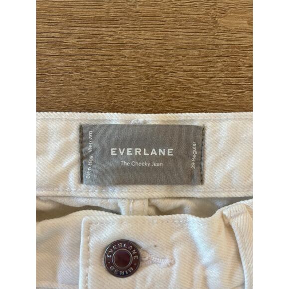 Everlane The Cheeky Jean Size 29 White High Rise Button Fly Rigid Straight - Picture 4 of 9
